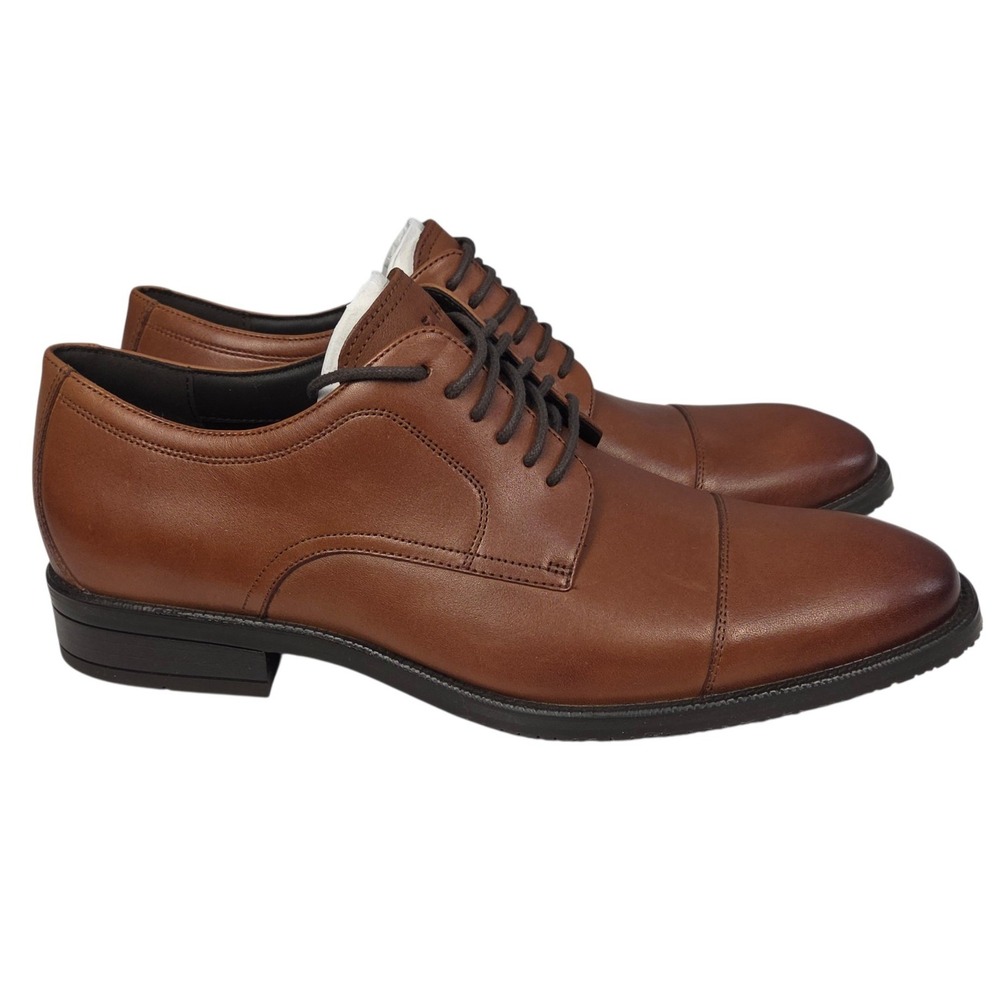 Cole Haan Cap Toe Oxford Dress Shoes Mens 8 Brown British Tan Leather Modern NEW - Picture 3 of 8
